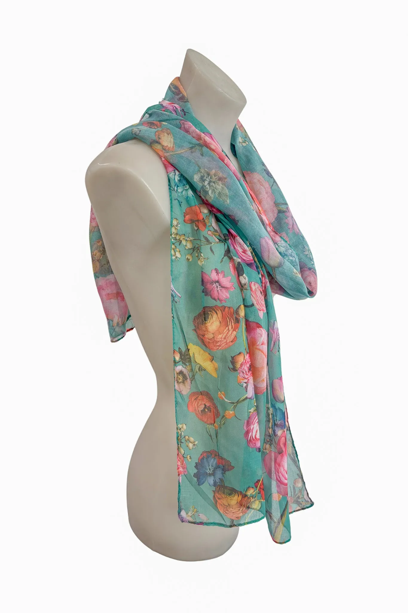Beautiful spring flowers scarf