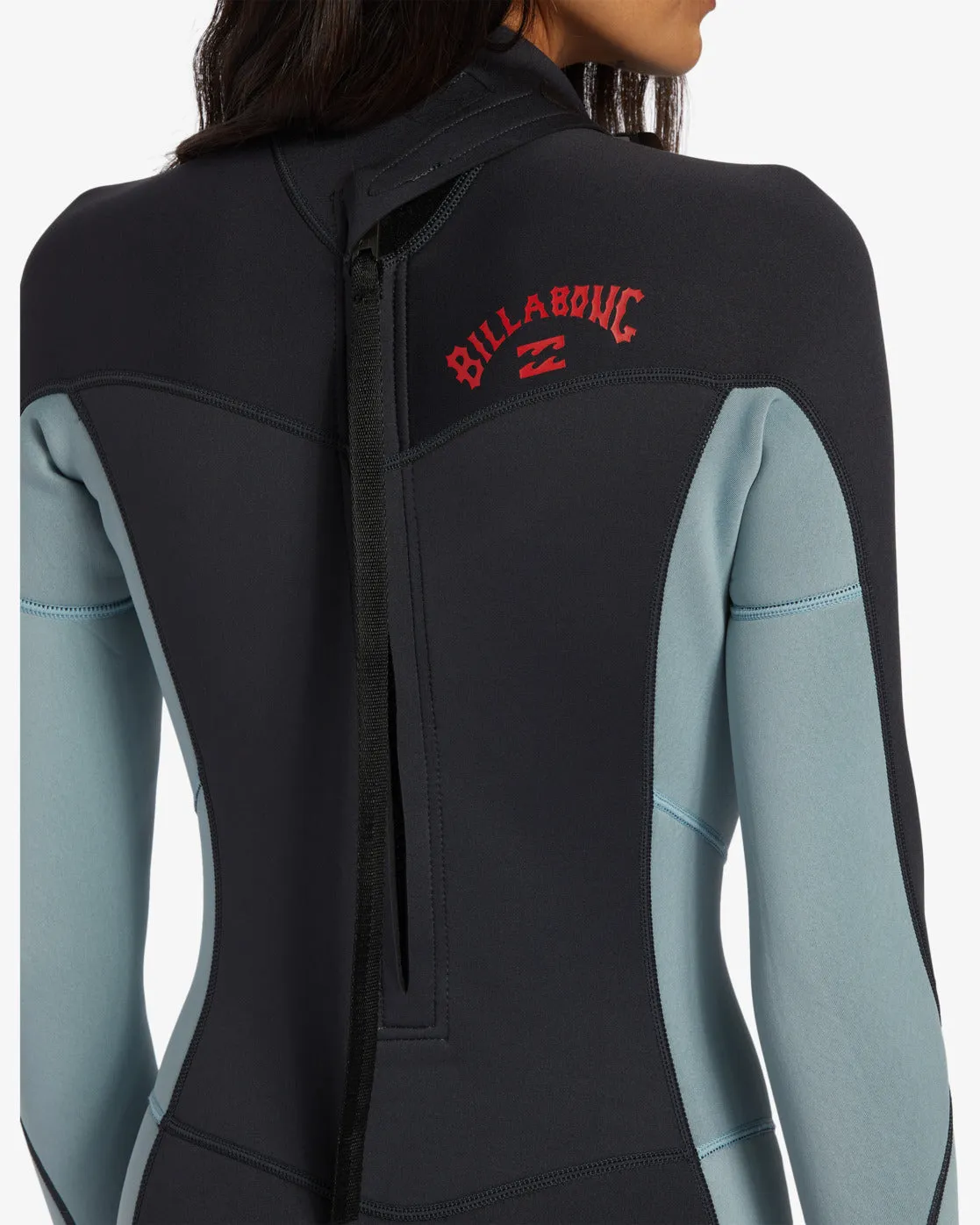 Billabong Women's Foil 3/2mm Backzip Wetsuit Washed Black ABJW100183-WAA