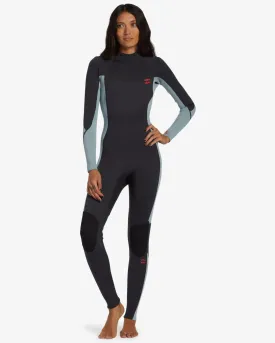 Billabong Women's Foil 3/2mm Backzip Wetsuit Washed Black ABJW100183-WAA