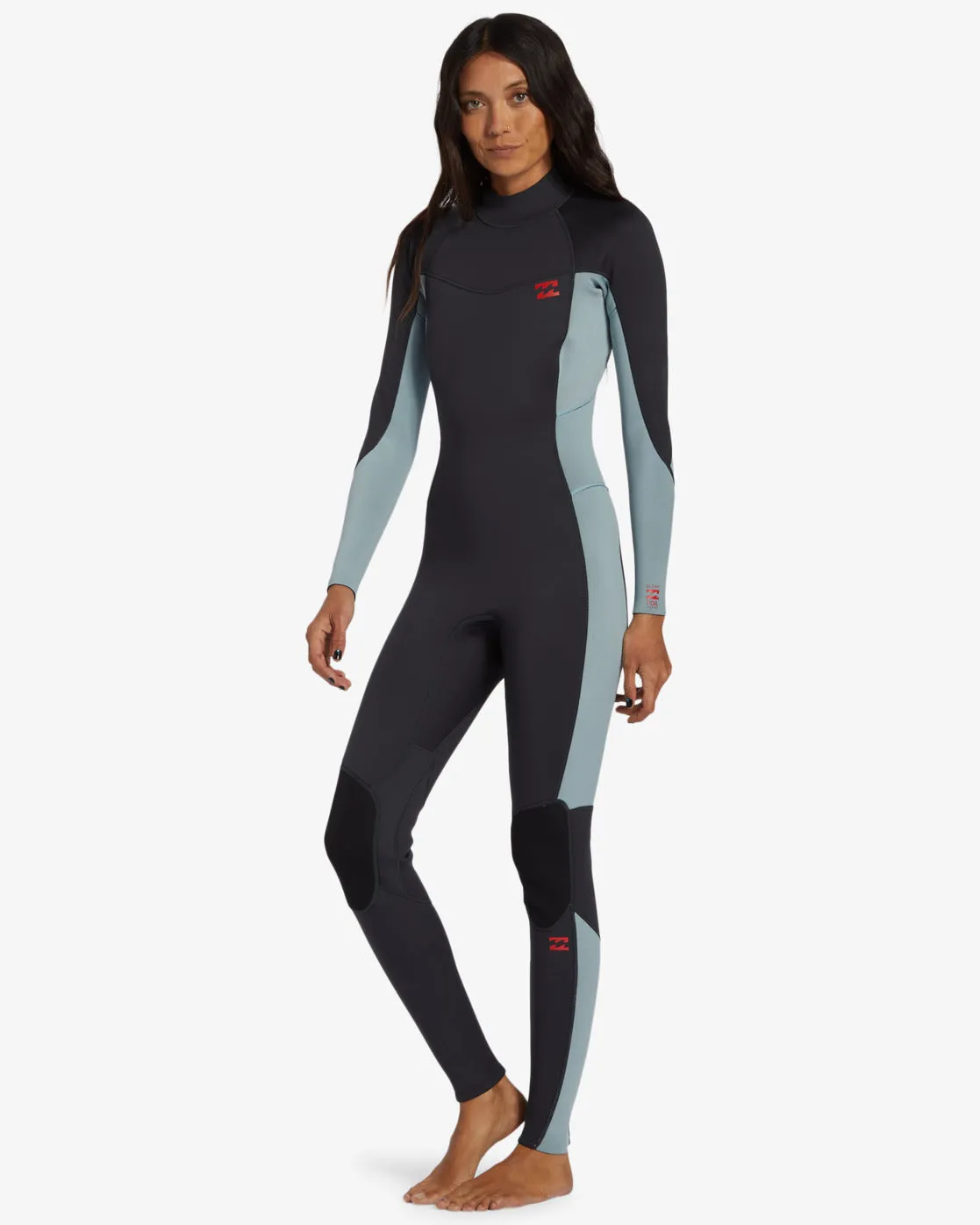 Billabong Women's Foil 3/2mm Backzip Wetsuit Washed Black ABJW100183-WAA
