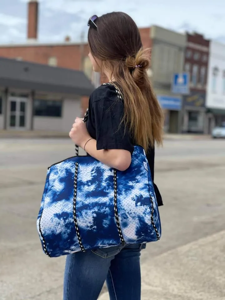 Blue Tie Dye Neoprene Bag