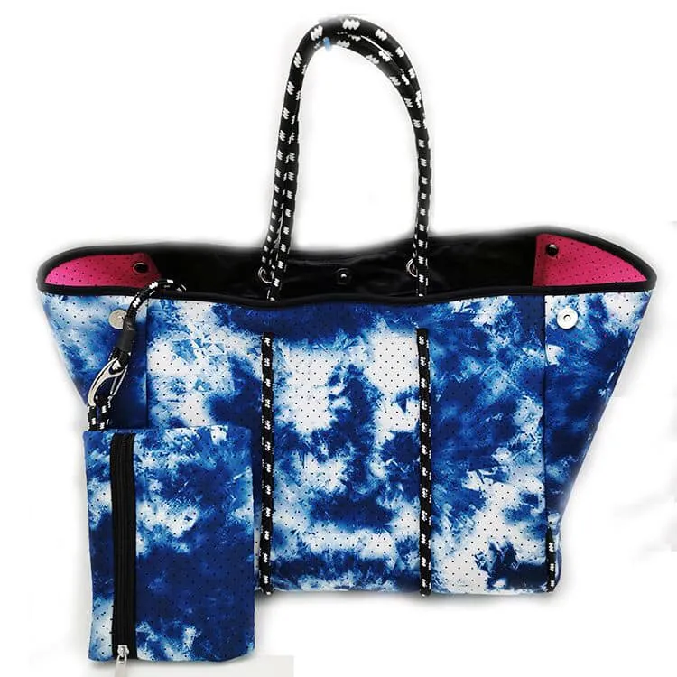 Blue Tie Dye Neoprene Bag
