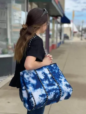 Blue Tie Dye Neoprene Bag