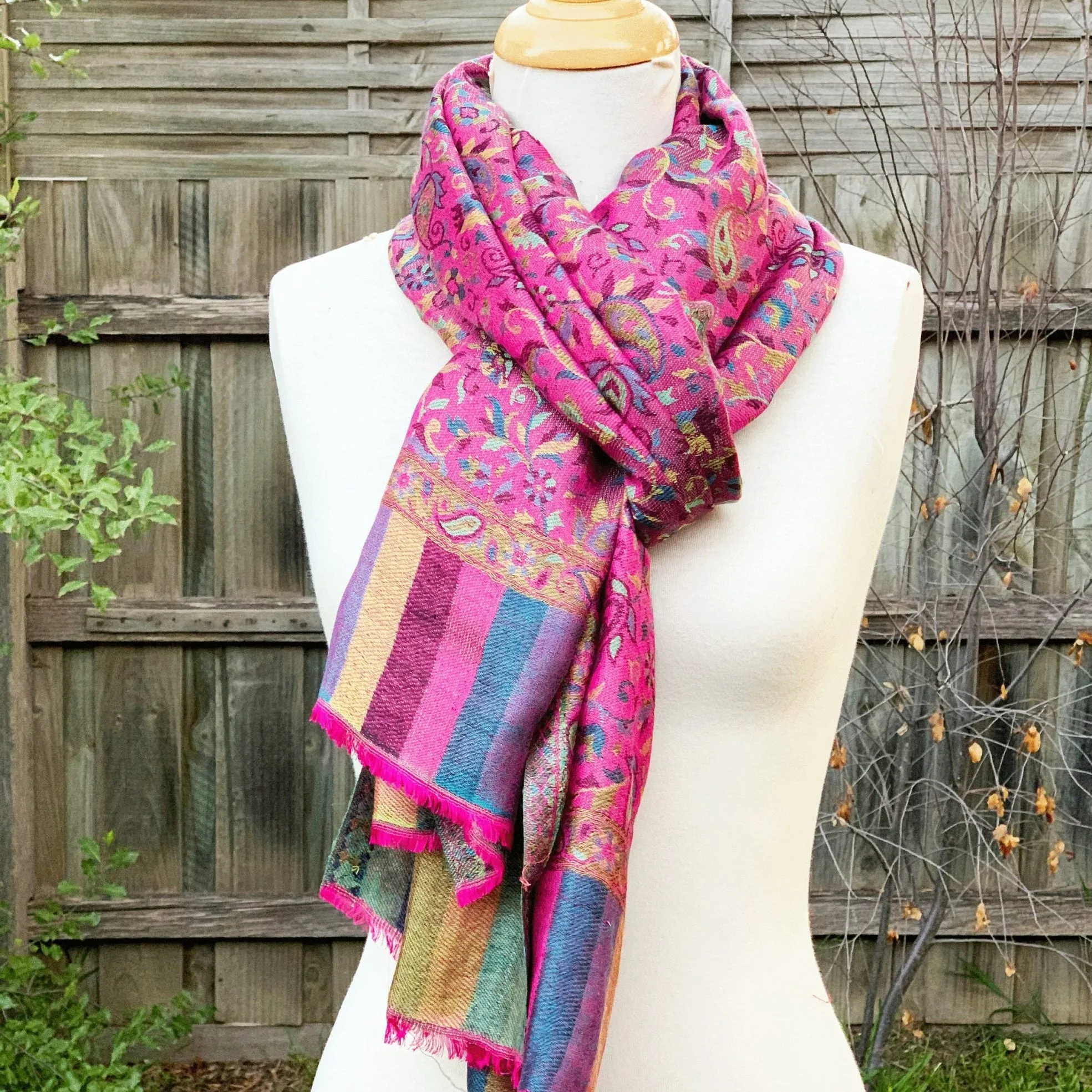 Boho Paisley Reversible Pashmina Scarf