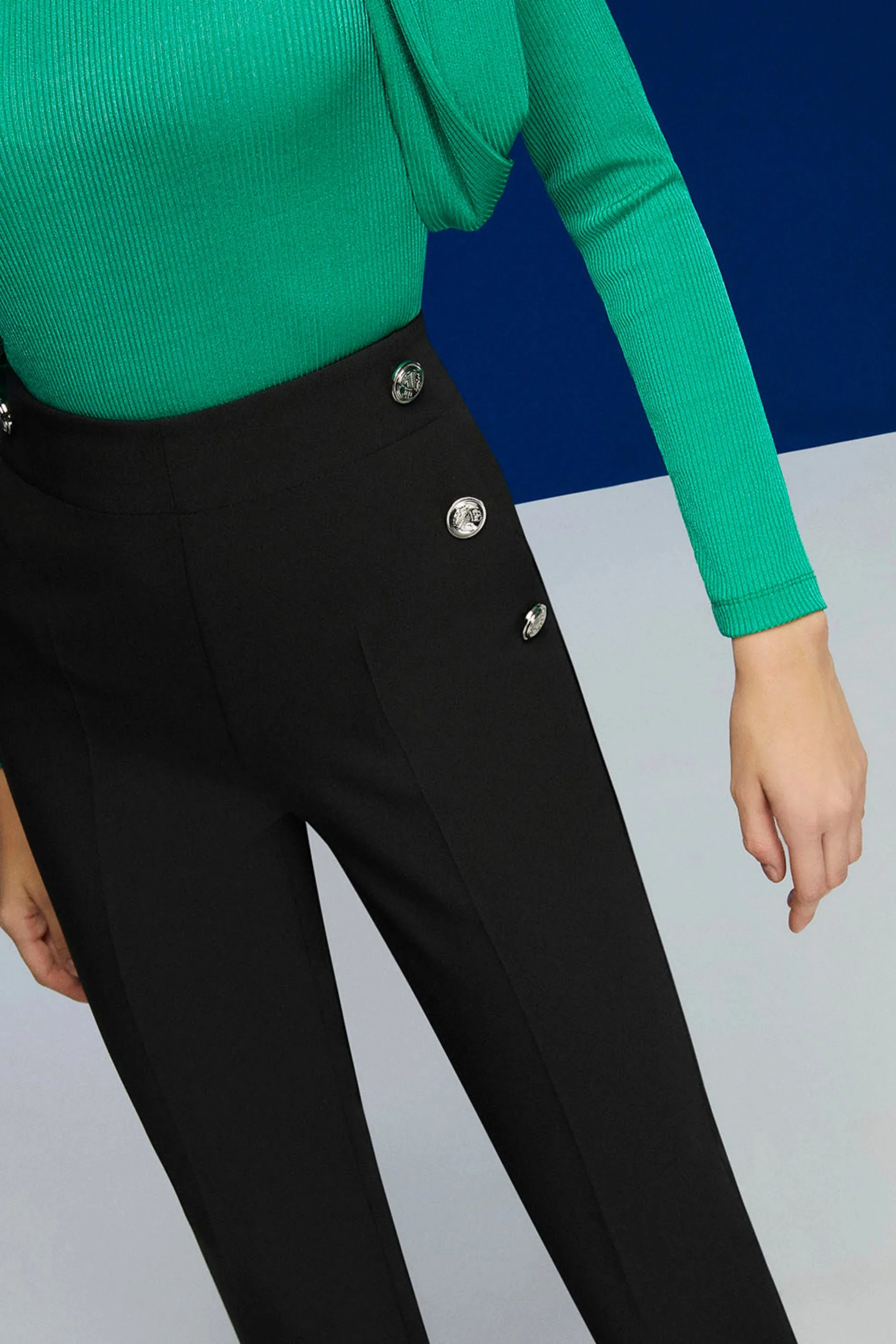 Button Detail Pants (Final Sale)