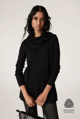 CABLE MELBOURNE Merino Diamond Snood black