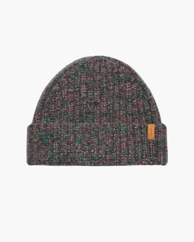 CASHMERE MARL CHUNKY CARDIGAN KNIT HAT IN EMERALD LEAF