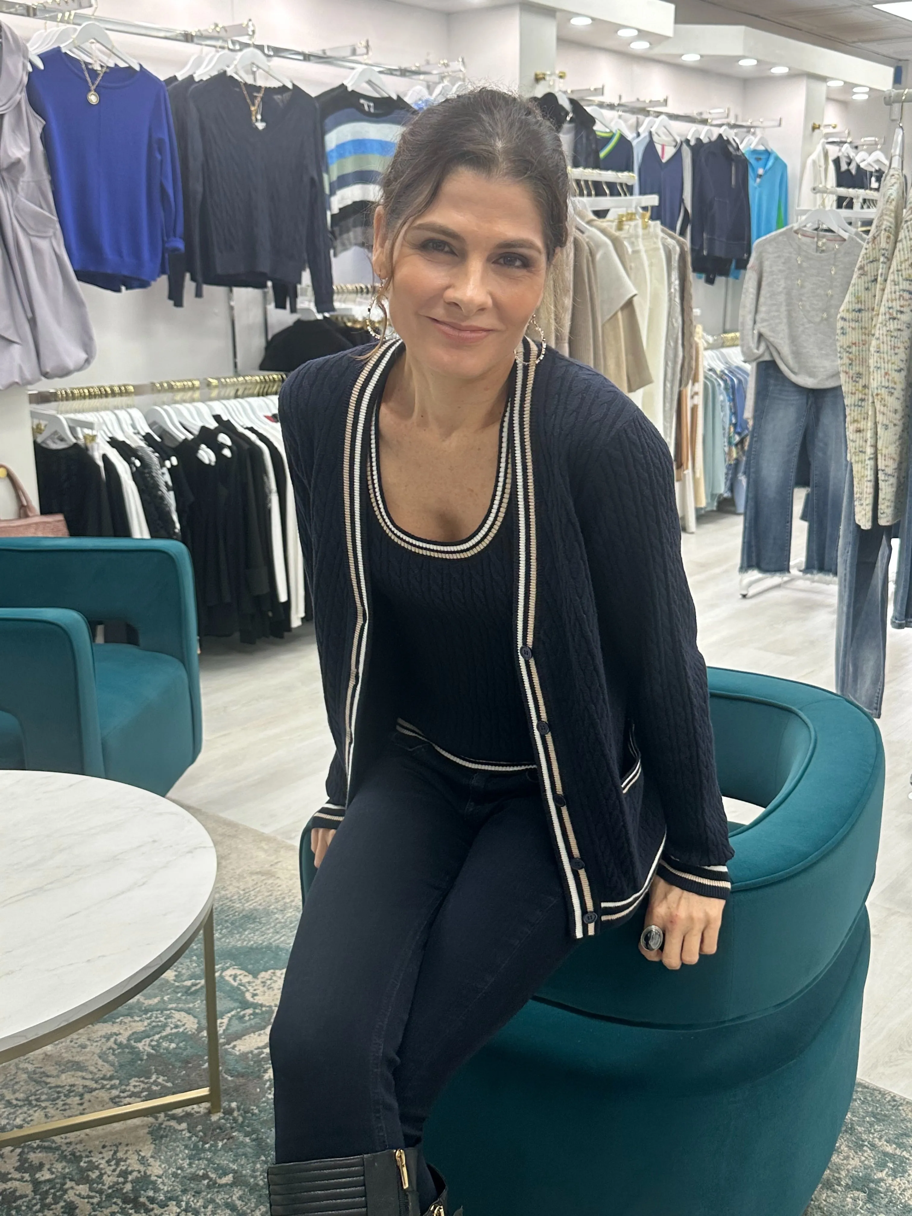 Cotton Cashmere Cable Knit Cardigan