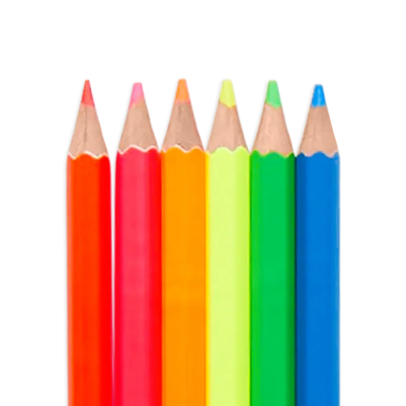 jumbo brights neon colored pencils - set of 6