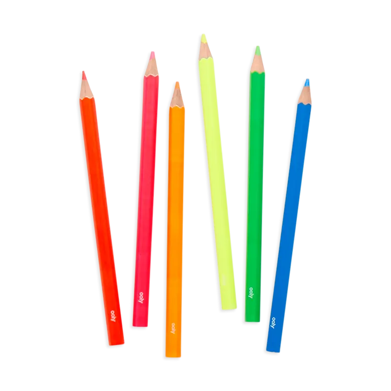 jumbo brights neon colored pencils - set of 6