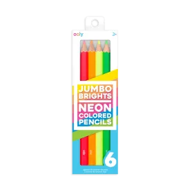 jumbo brights neon colored pencils - set of 6
