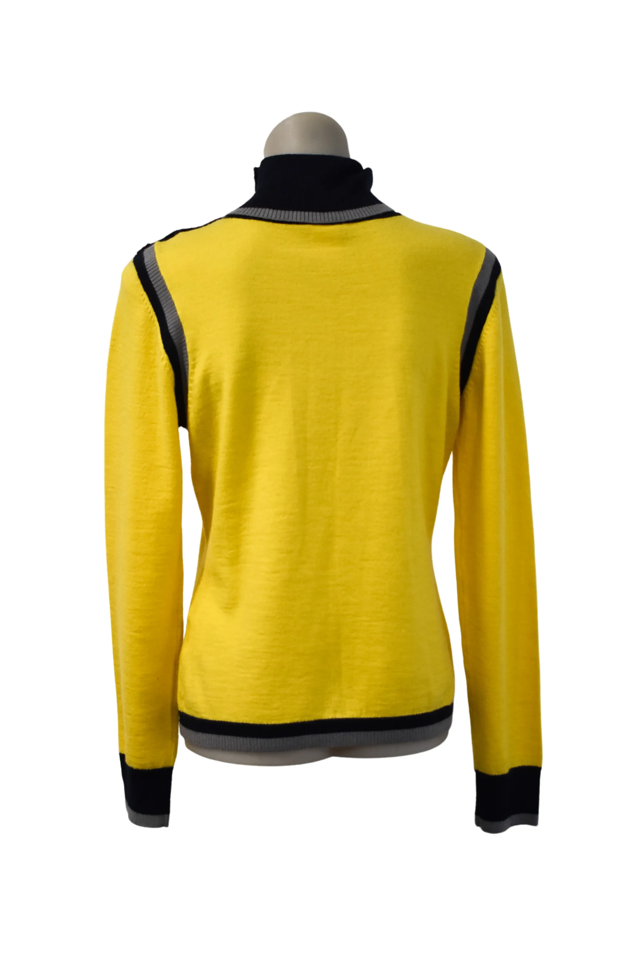 Le Coq Sportif women's lightweight yellow   navy turtleneck, S/M