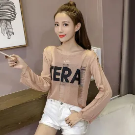 Long Sleeves Knitting Ripped Modern Style Sweater