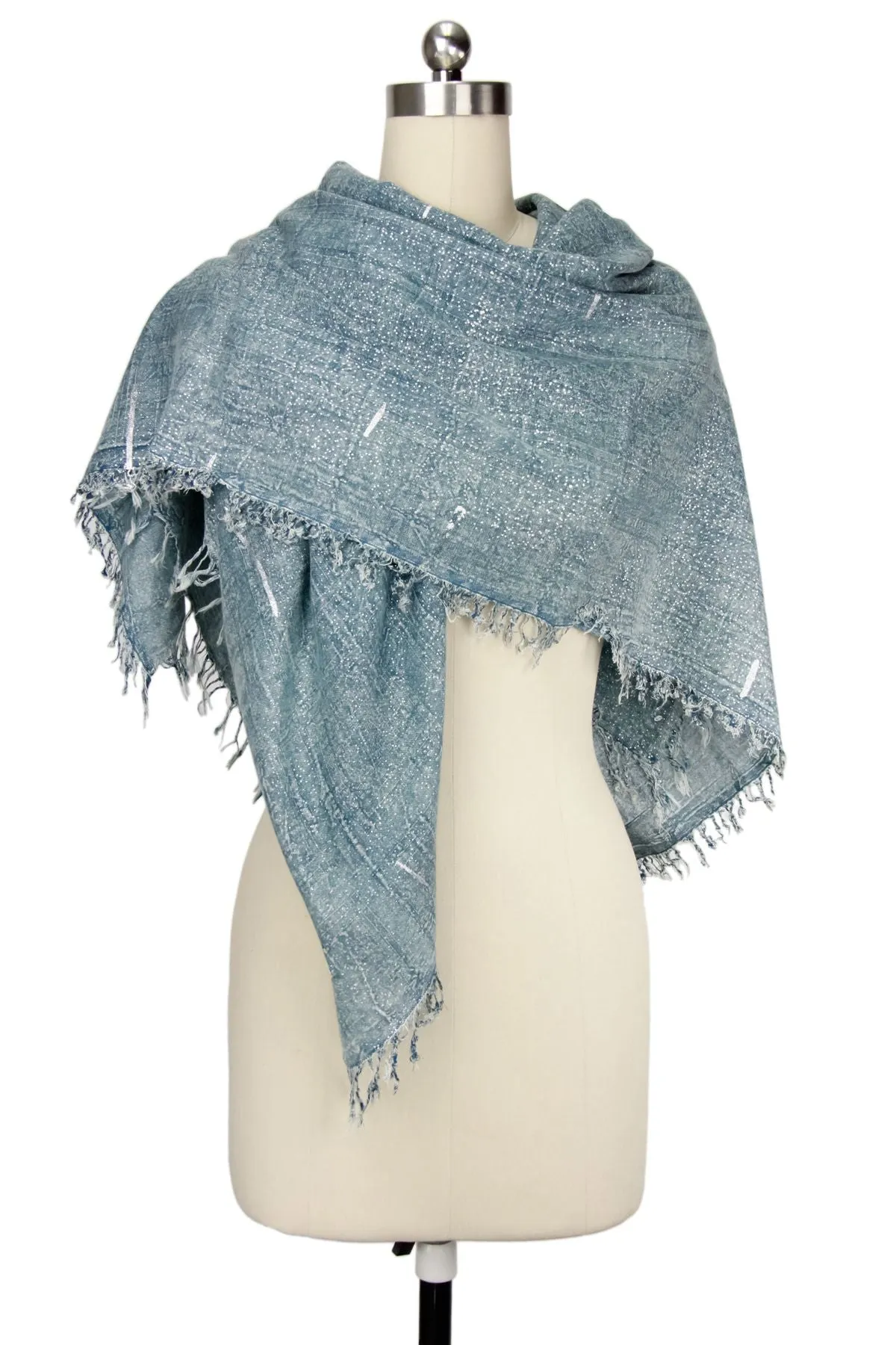 Metallic Rugged Fringe Scarf