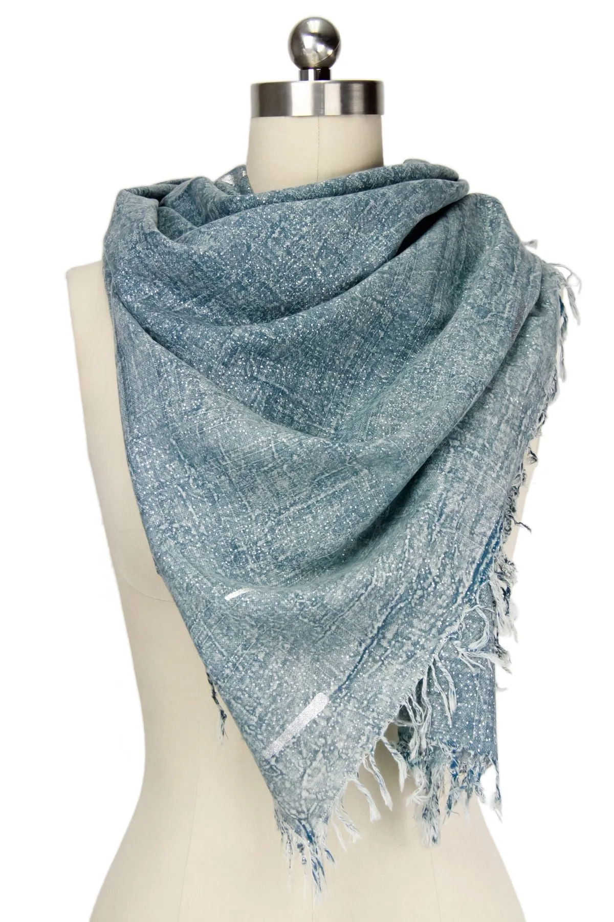 Metallic Rugged Fringe Scarf