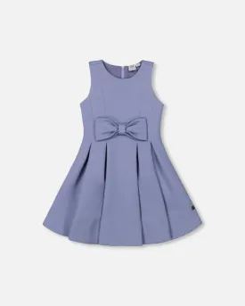 Neoprene Bow Dress Old Blue