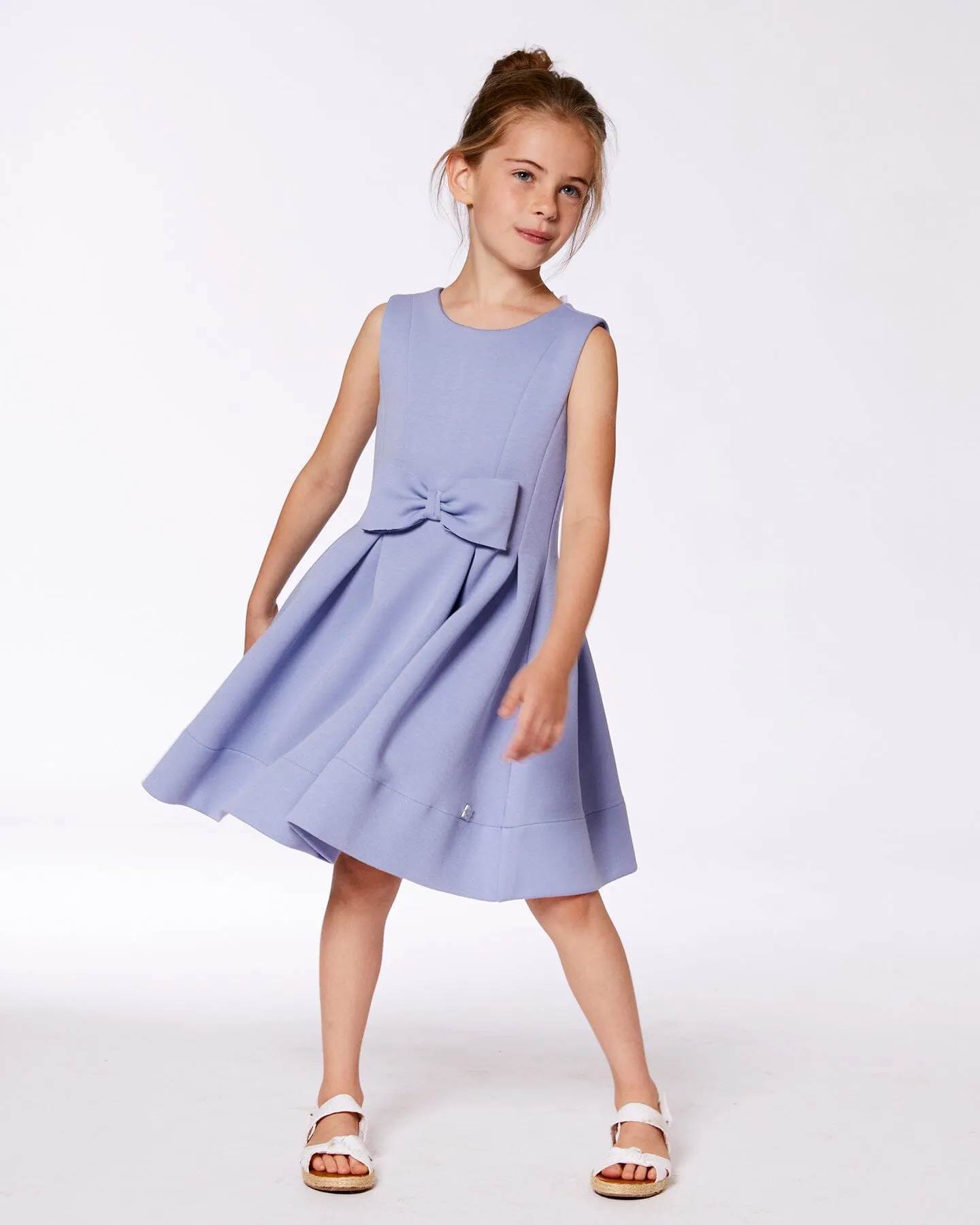 Neoprene Bow Dress Old Blue