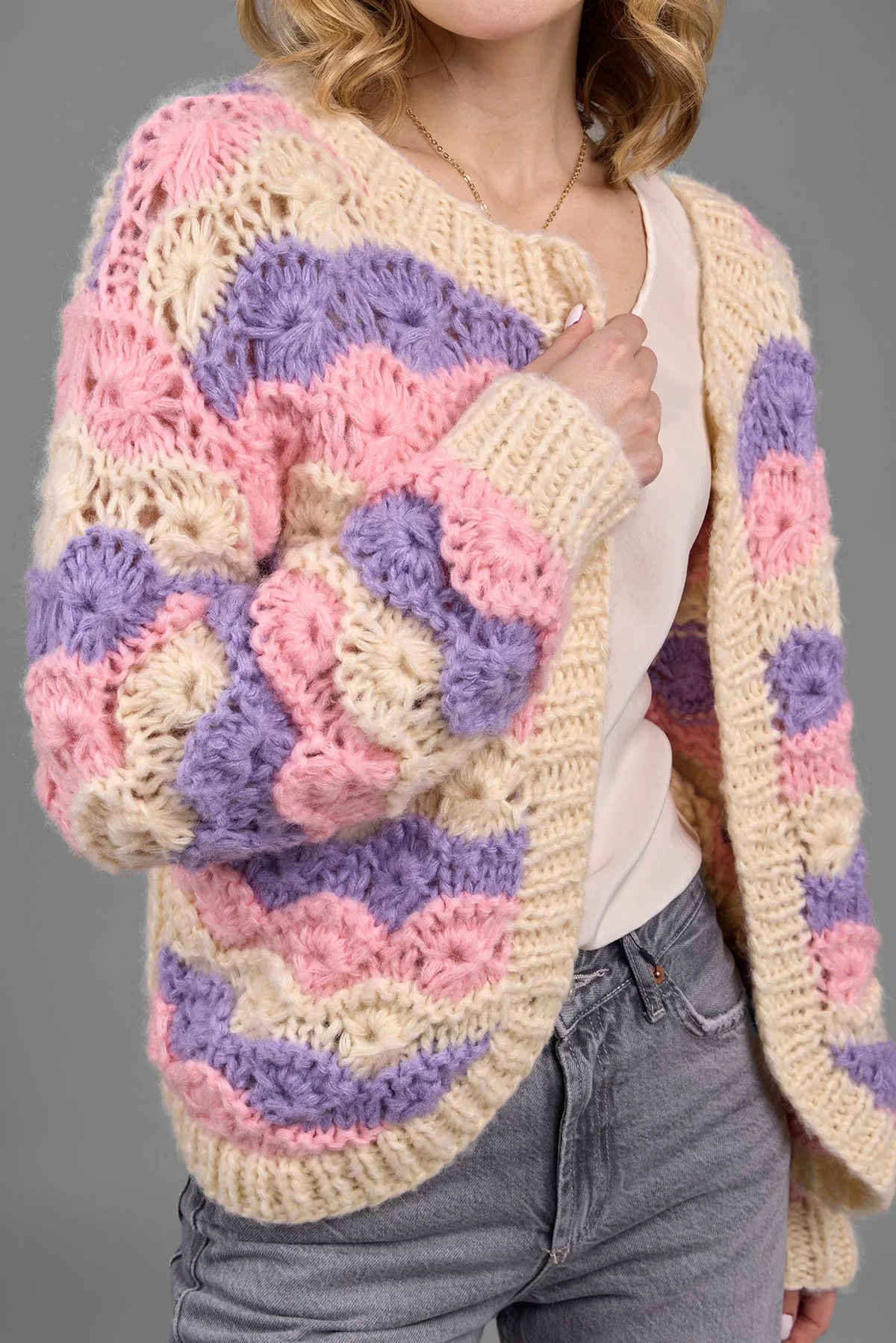 Scallop Pastel Knitted Cardigan