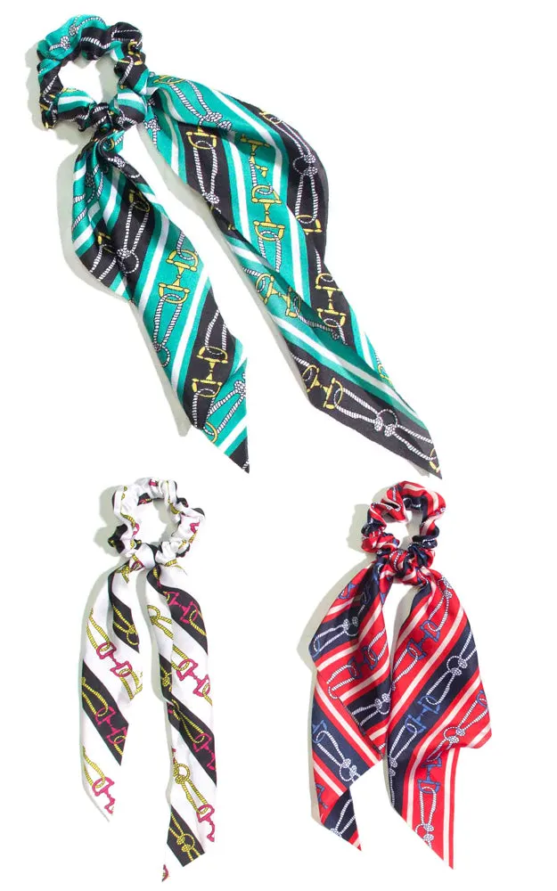 YP91B1 Novelty Print Ponytail Scrunchy Hair Band (12PCS)