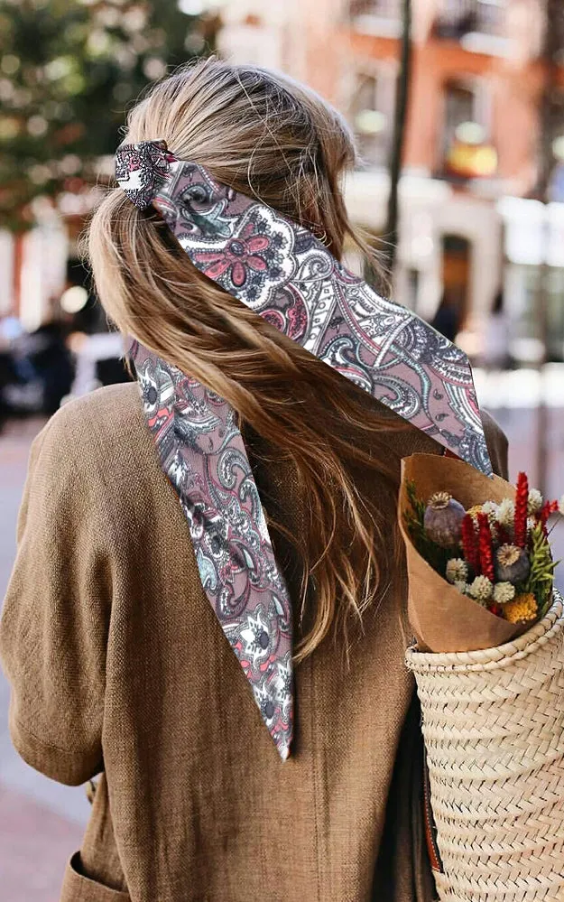 YP96B2 Paisley Ponytail Scrunchy Hair Band (12PCS)